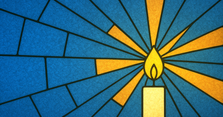 Kerzenmotiv im Stil einer Glasmalerei